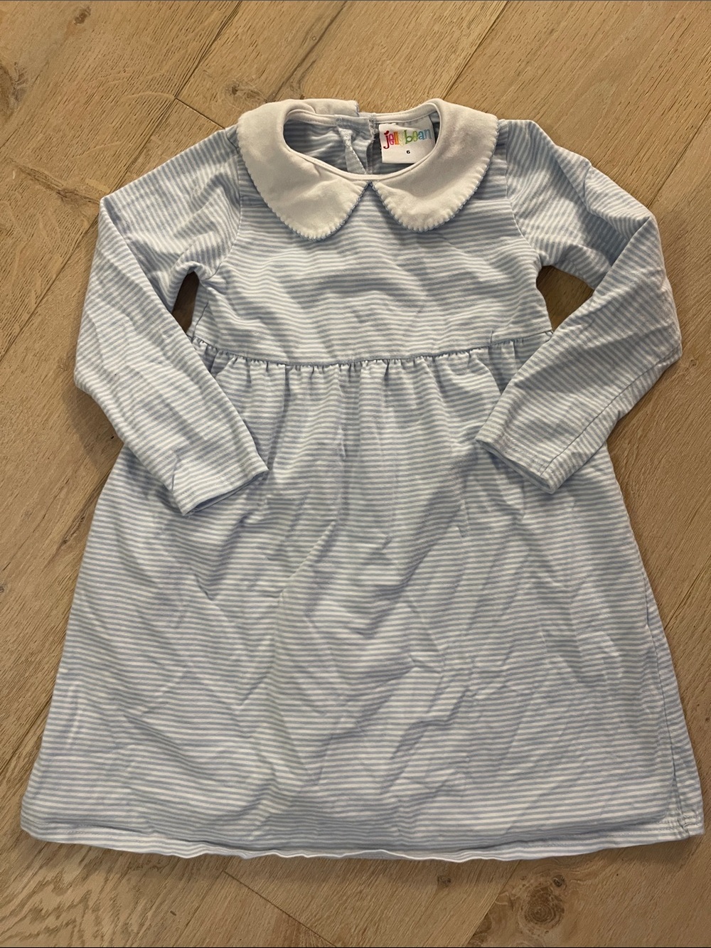 JELLYBEAN girls blue and white striped dress size 6
